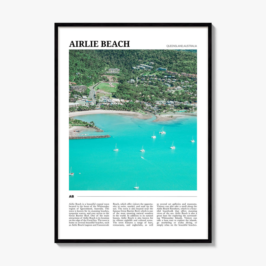 Airlie Beach Travel Poster, framed poster mockup