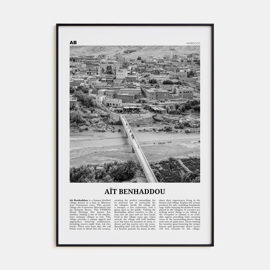 Aït Benhaddou Poster None / 8x12 in Nbourhood Travel B&W Poster