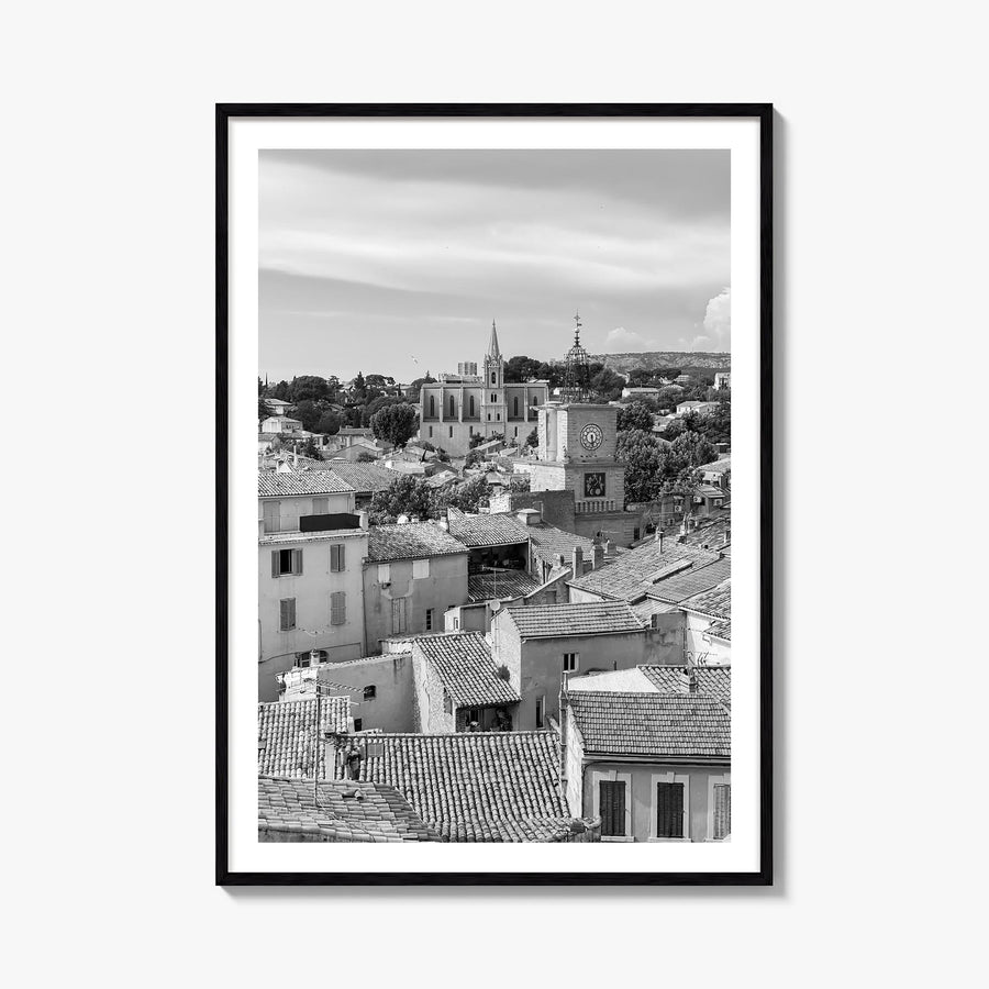 Aix-en-Provence black & white photo poster of France – vertical wall art, unframed print shown in interior mockup