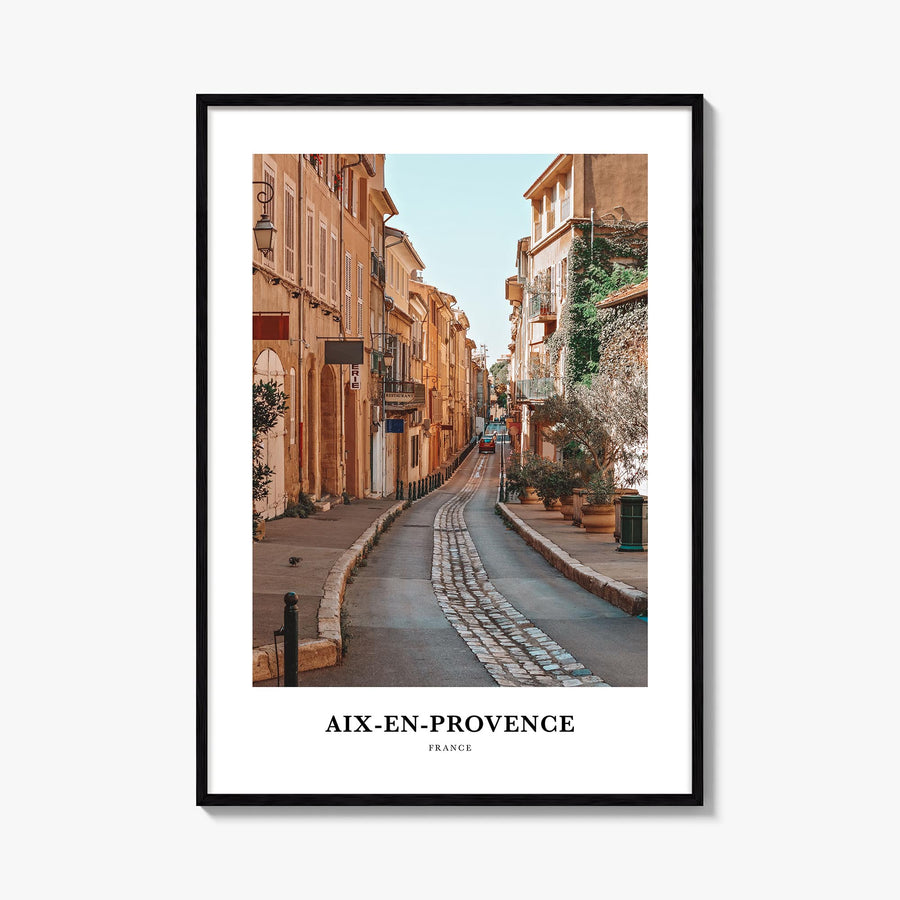 Aix-en-Provence colorful classic poster of France – vertical wall art, unframed print shown in interior mockup