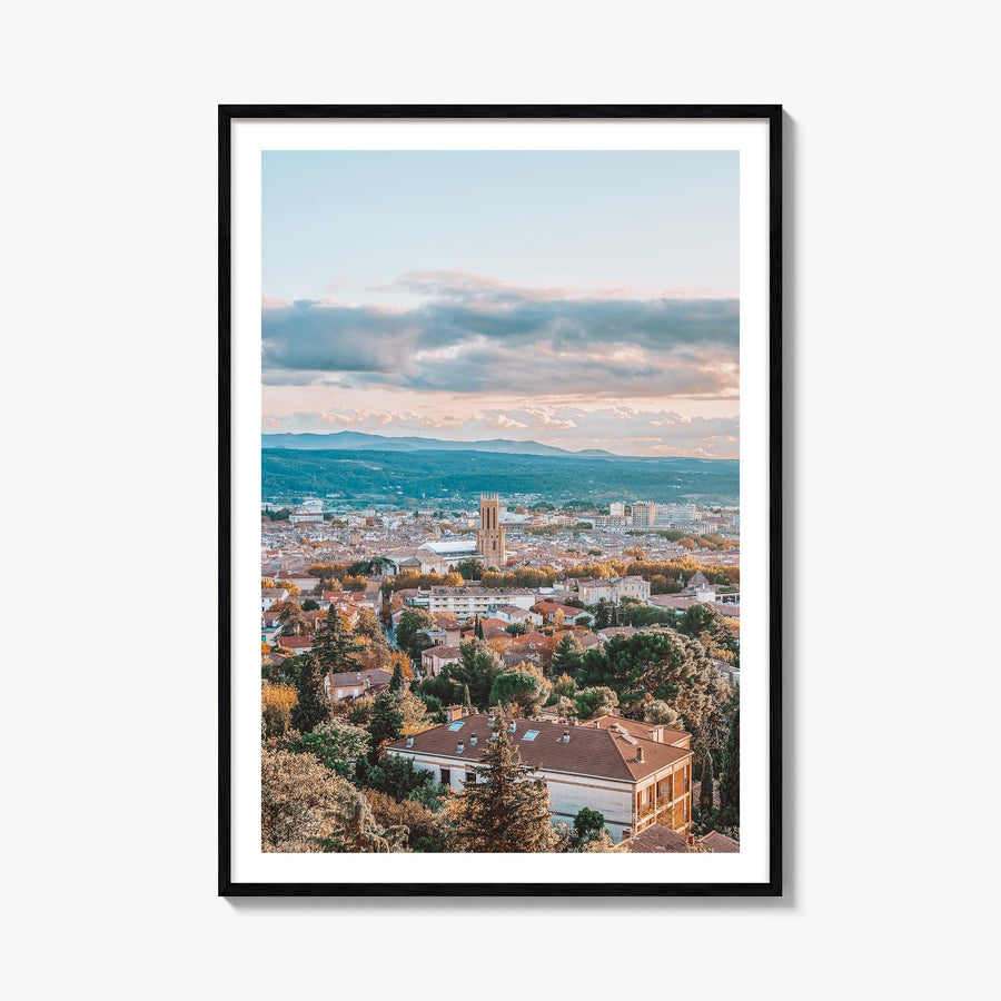 Aix-en-Provence colorful photo poster of France – vertical wall art, unframed print shown in interior mockup