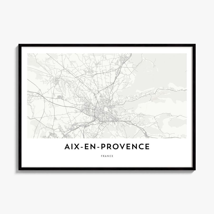 Aix-en-Provence Map Poster, framed poster mockup