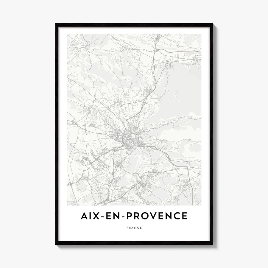 Aix-en-Provence Map Poster, framed poster mockup