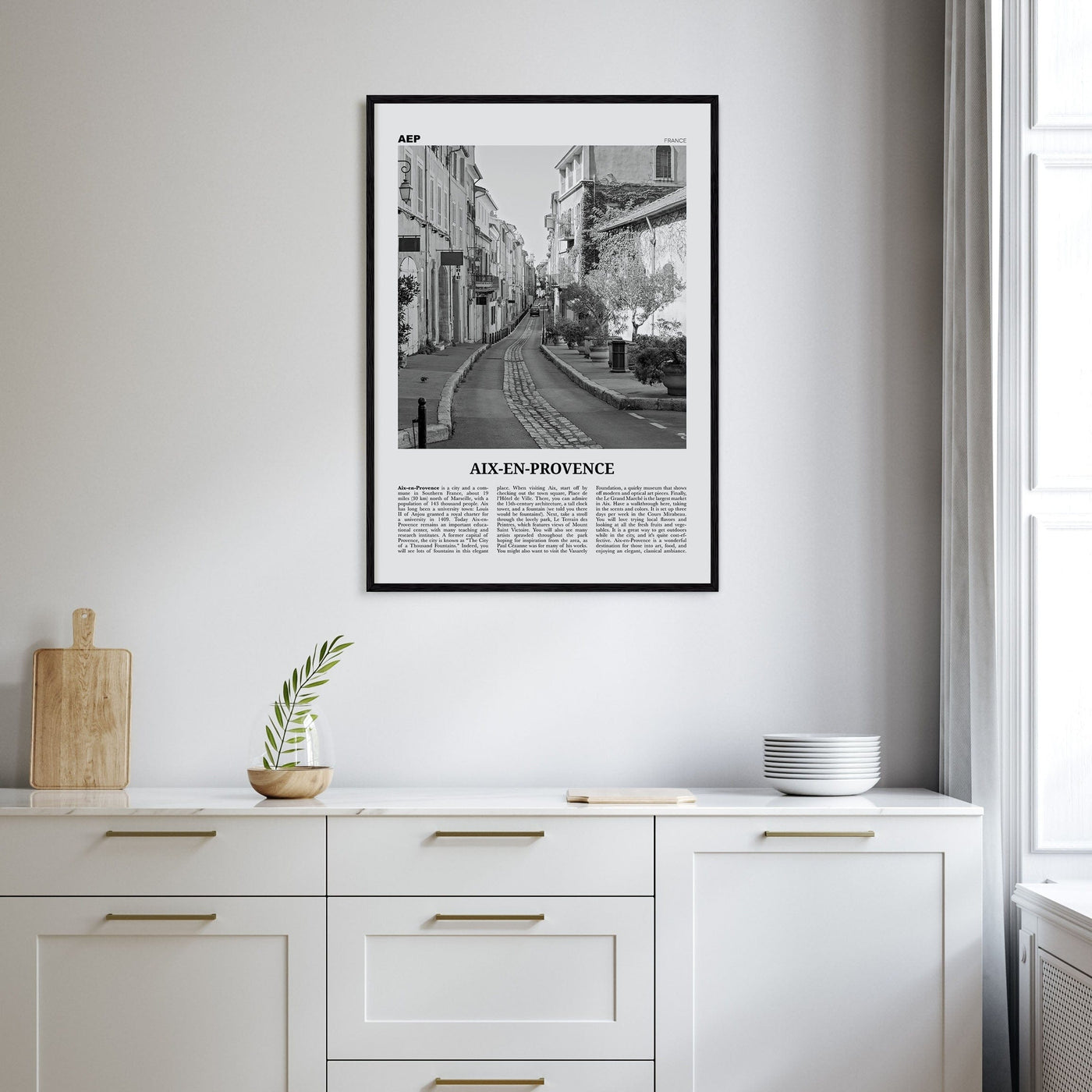 Aix-en-Provence No 2 Poster Nbourhood Travel B&W Poster