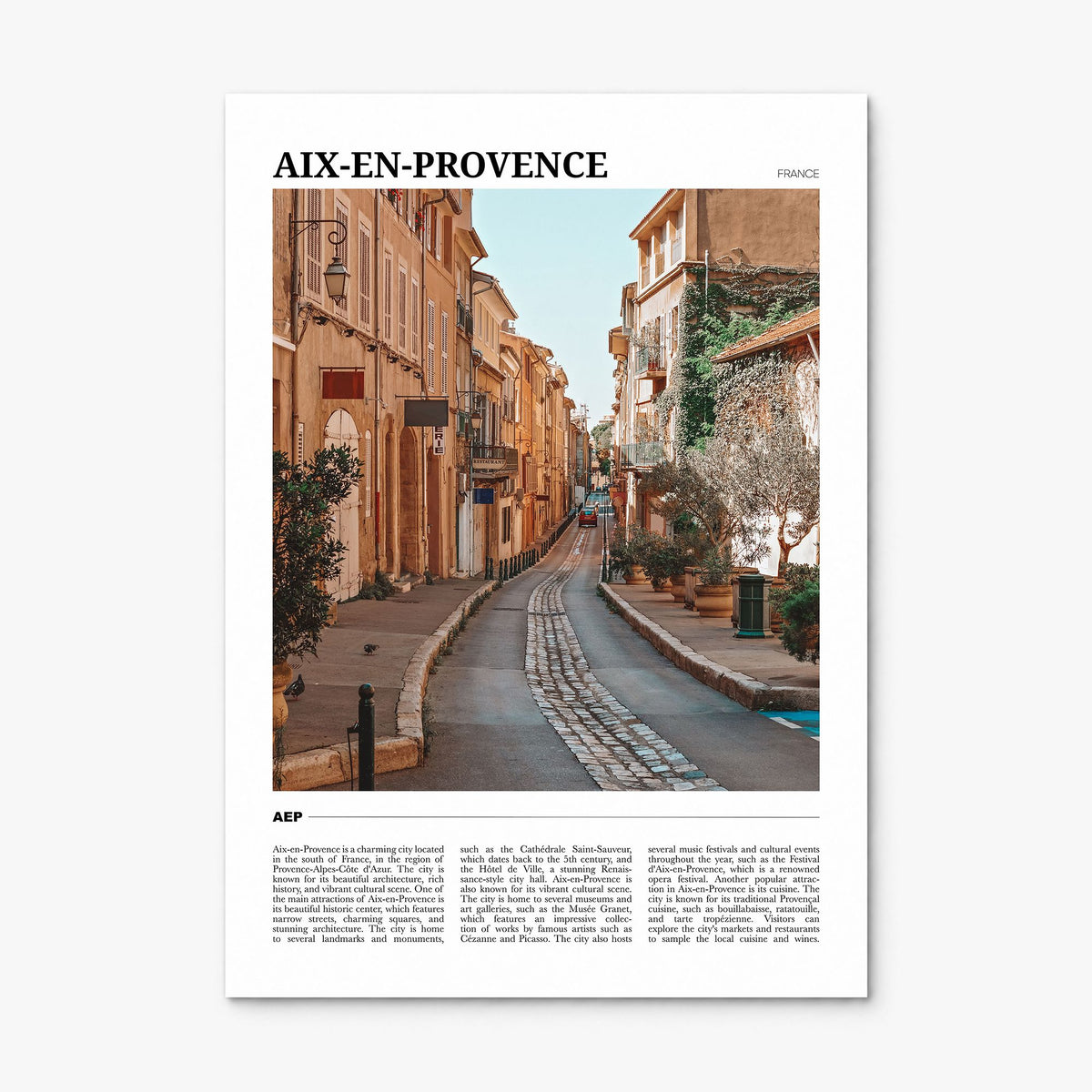 Aix-en-Provence Travel Poster, print only (unframed)