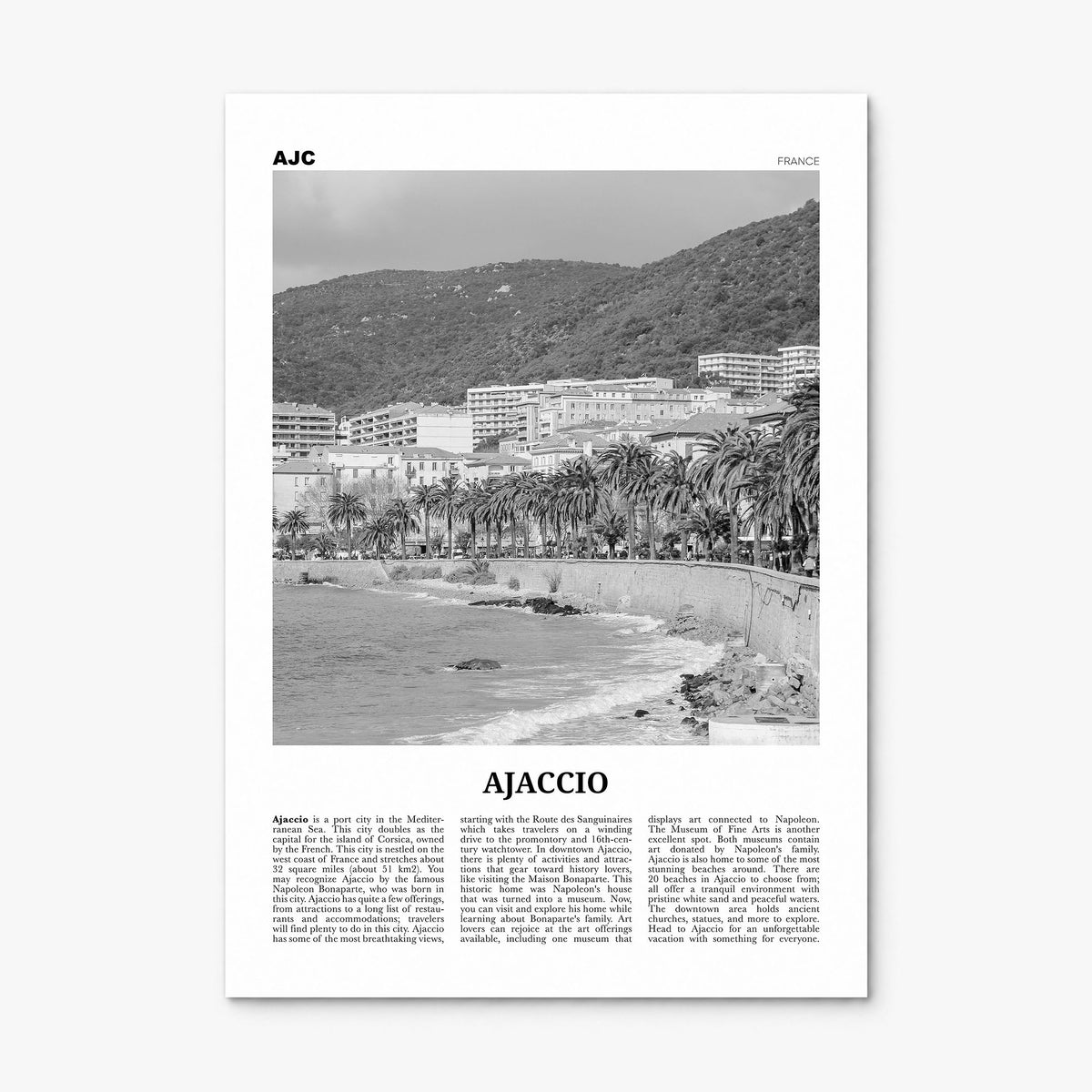 Ajaccio Newspaper Poster, print only (unframed)