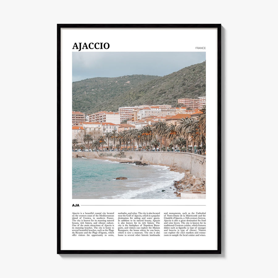 Ajaccio Travel Poster, framed poster mockup