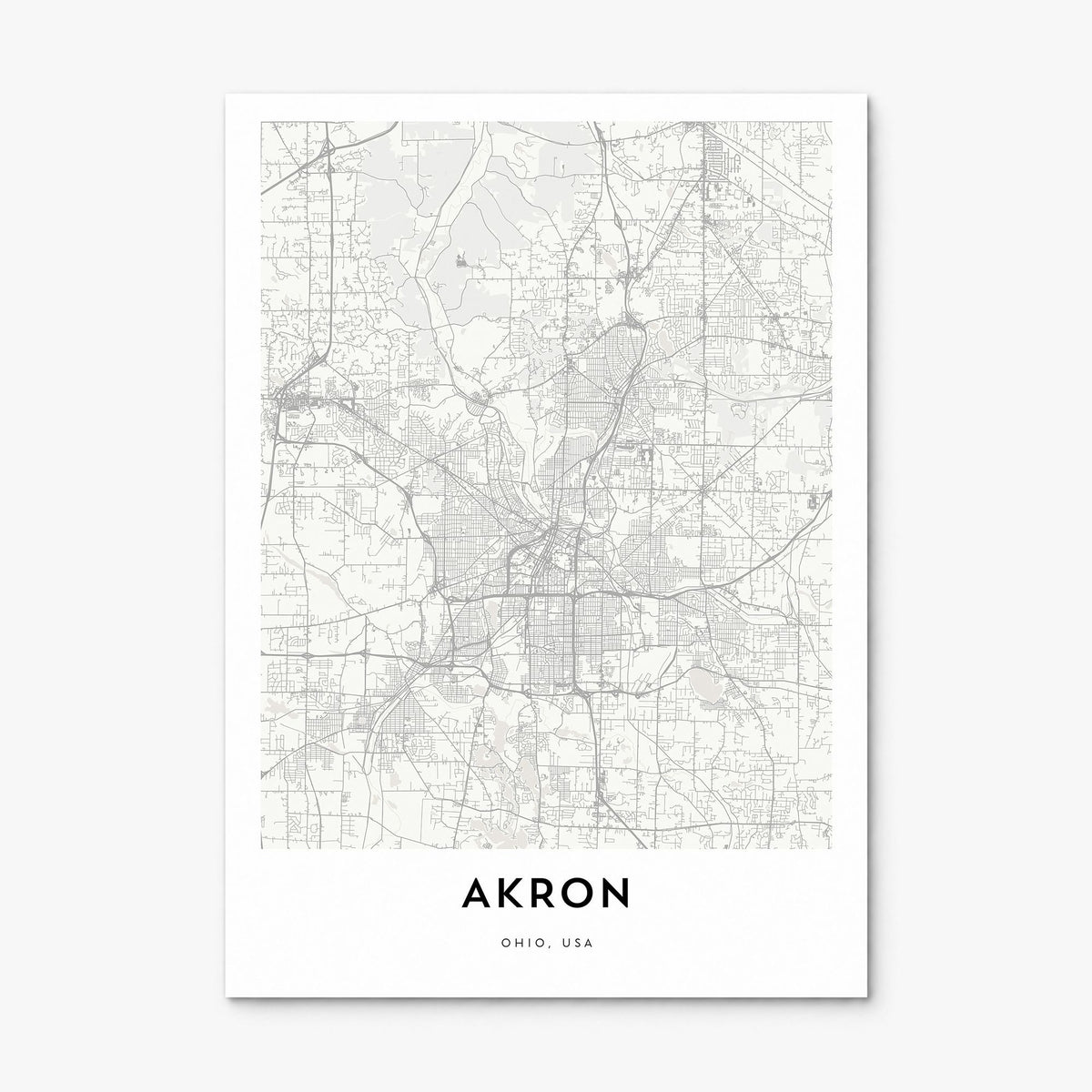Akron Map Poster, print only (unframed)