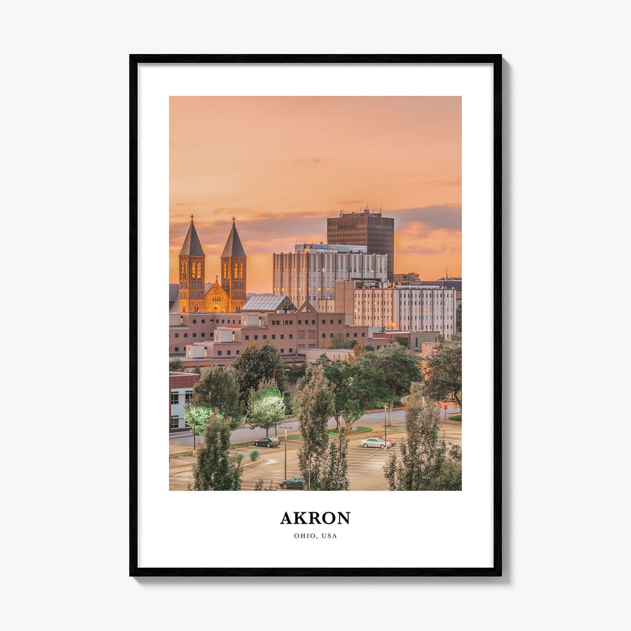 Akron Classic Poster, framed poster mockup