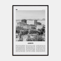 Akron Poster Black Wood / 8x12 in Nbourhood Travel B&W Poster