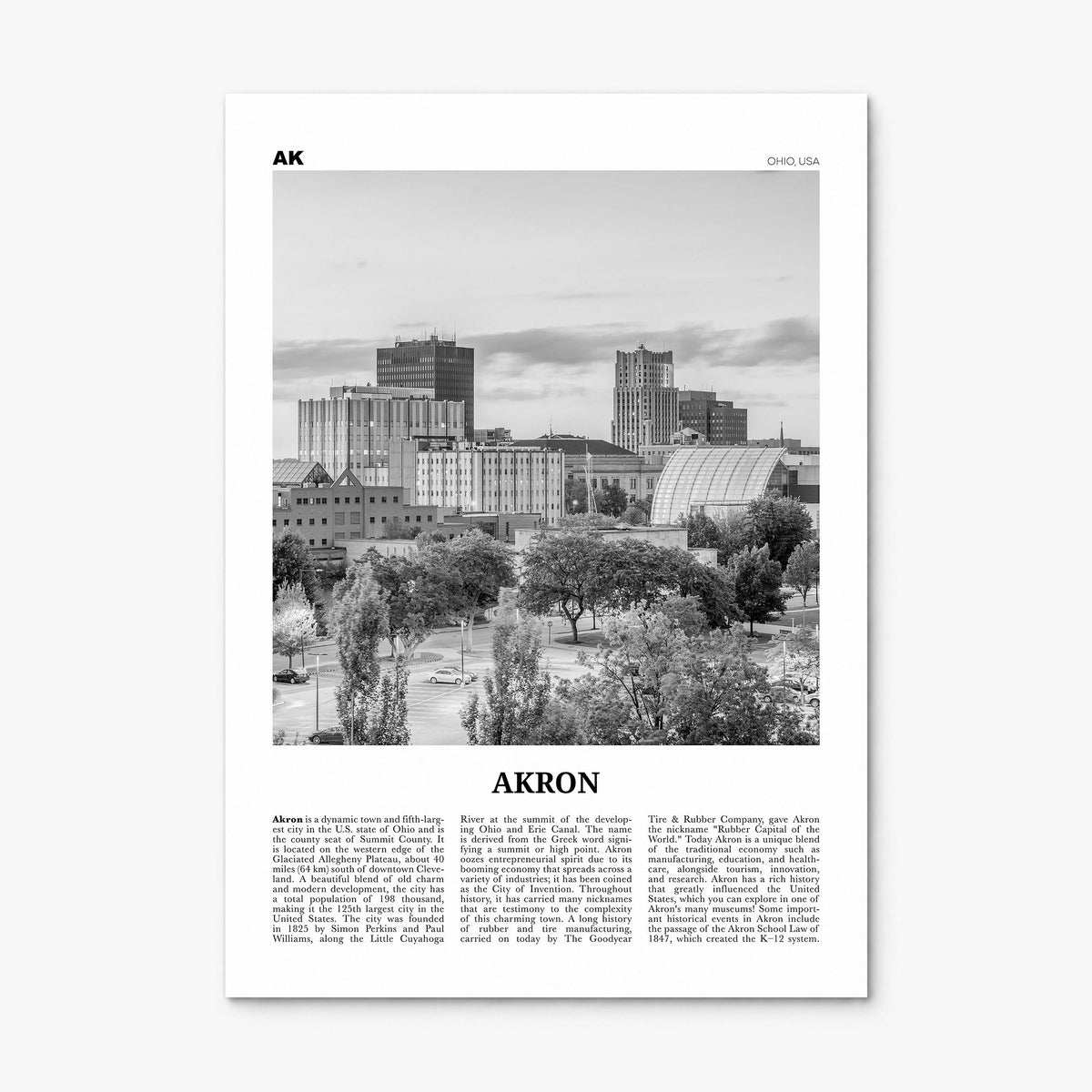 Akron Newspaper Poster, print only (unframed)
