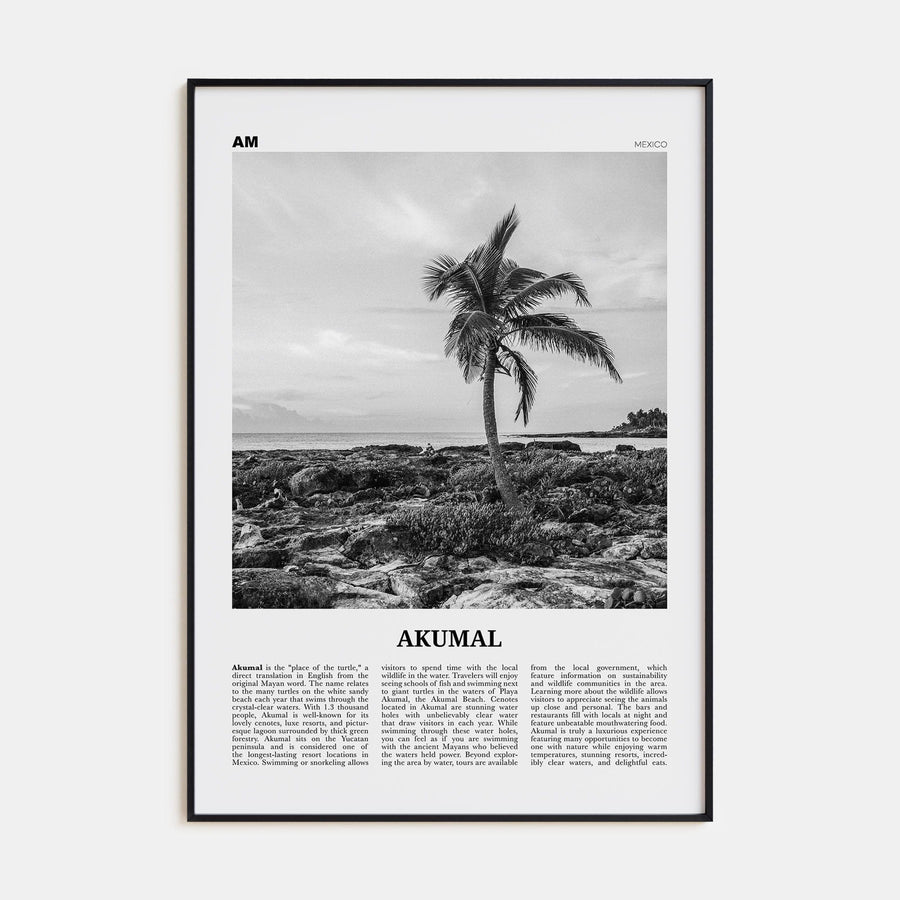 Akumal Poster None / 8x12 in Nbourhood Travel B&W Poster