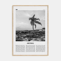 Akumal Poster Natural Wood / 8x12 in Nbourhood Travel B&W Poster