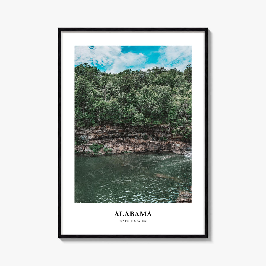 Alabama colorful classic poster of United States – vertical wall art, unframed print shown in interior mockup
