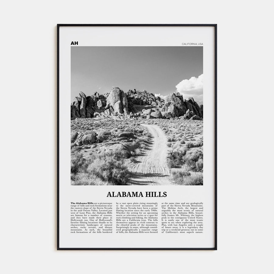 Alabama Hills Poster None / 8x12 in Nbourhood Travel B&W Poster