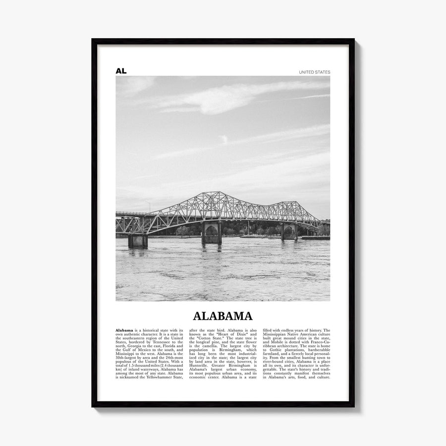 Alabama Newspaper No 2 Poster, framed poster mockup