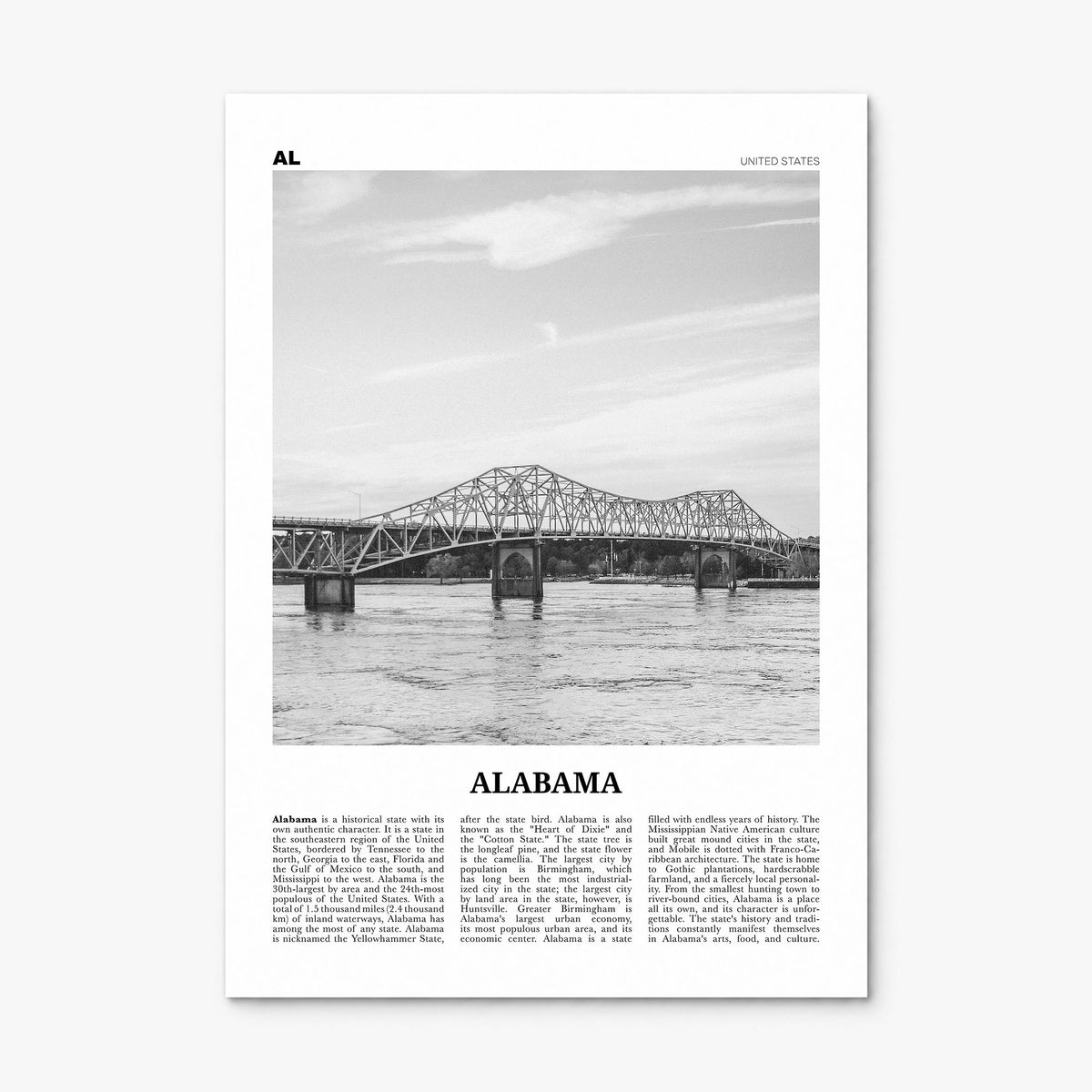 Alabama Newspaper No 2 Poster, print only (unframed)