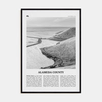 Alameda County Poster Black Wood / 8x12 in Nbourhood Travel B&W Poster