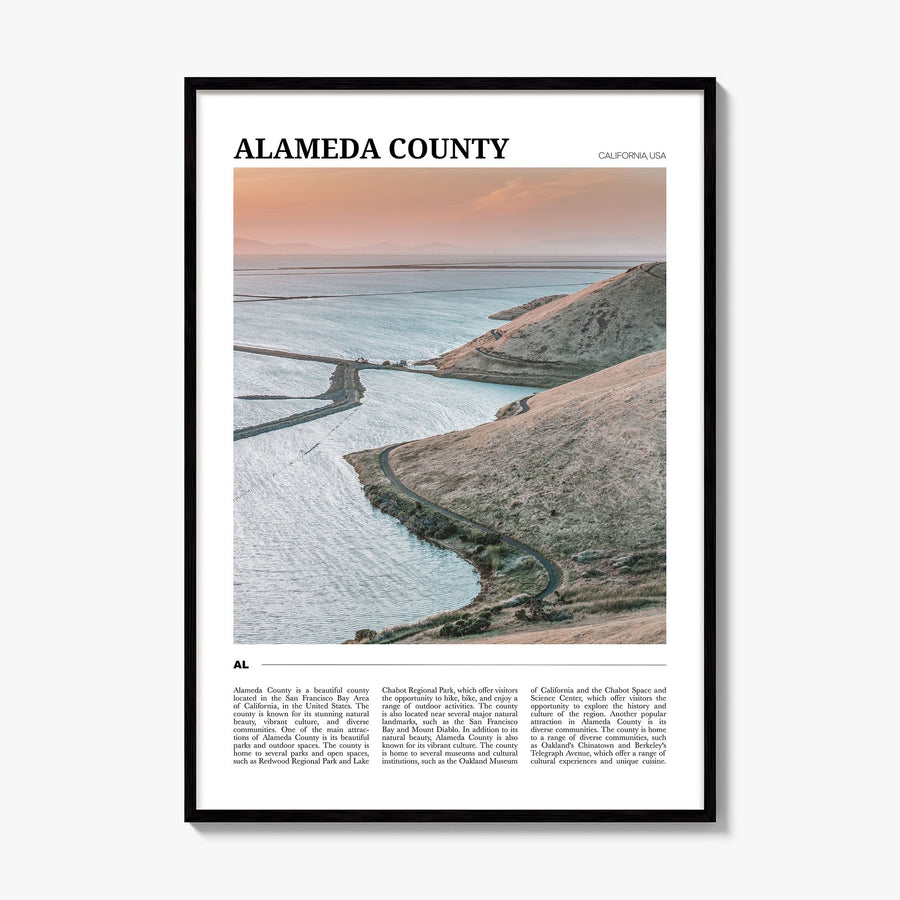 Alameda County Travel Poster, framed poster mockup