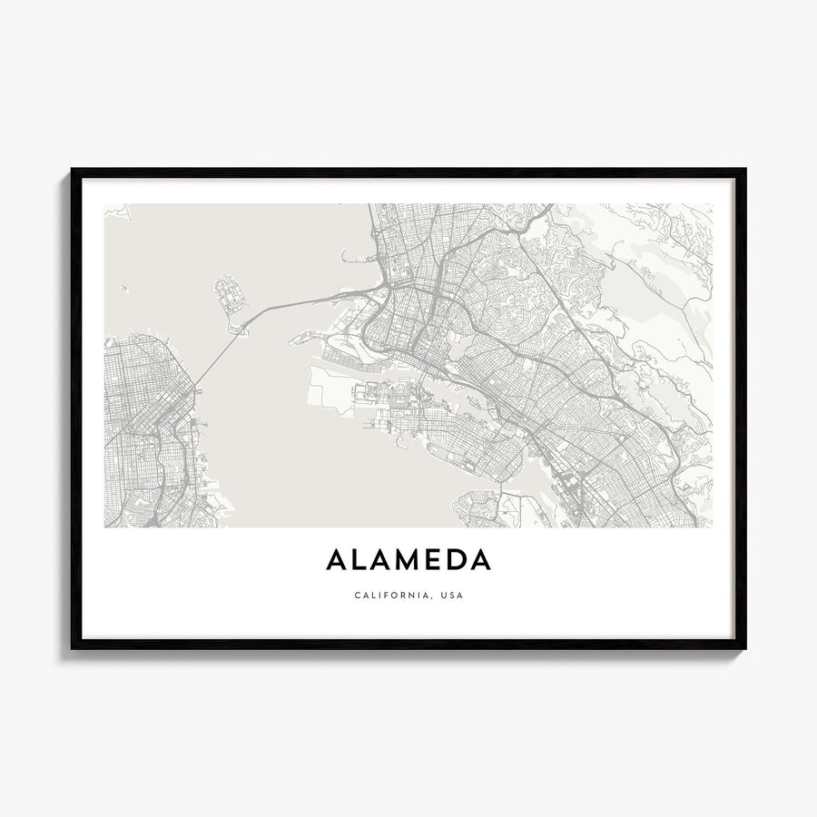 Alameda Map Poster, framed poster mockup