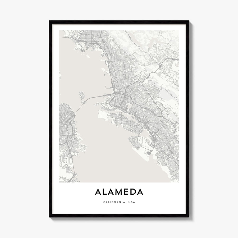 Alameda Map Poster, framed poster mockup