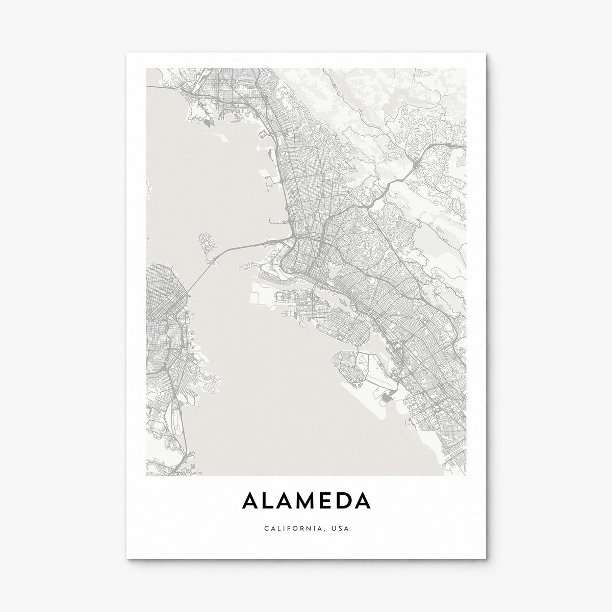 Alameda Map Poster, print only (unframed)