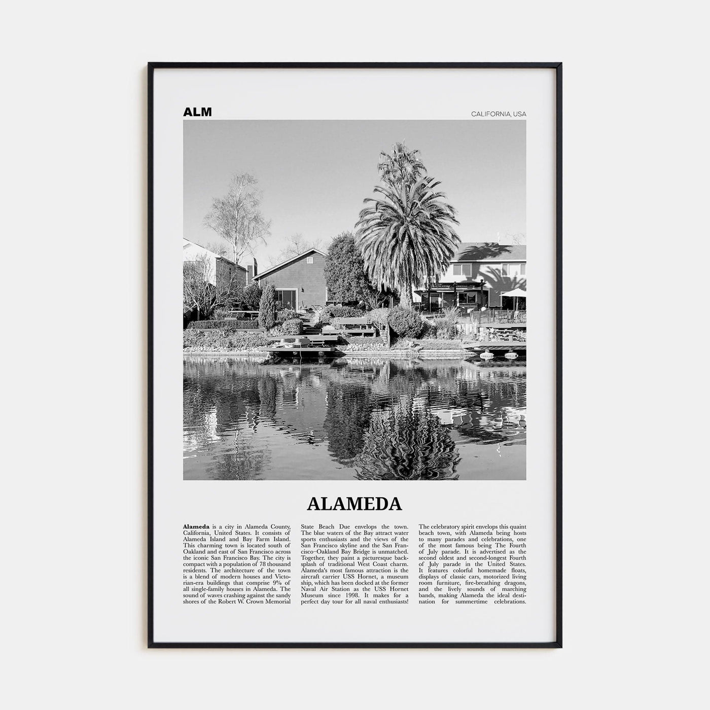 Alameda Poster None / 8x12 in Nbourhood Travel B&W Poster