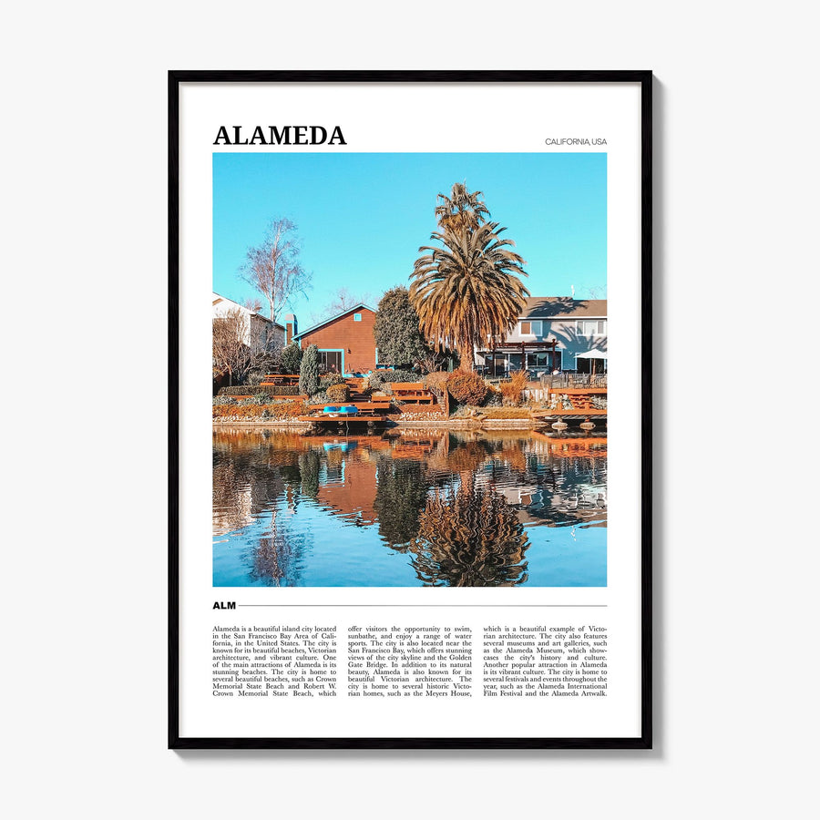 Alameda Travel Poster, framed poster mockup