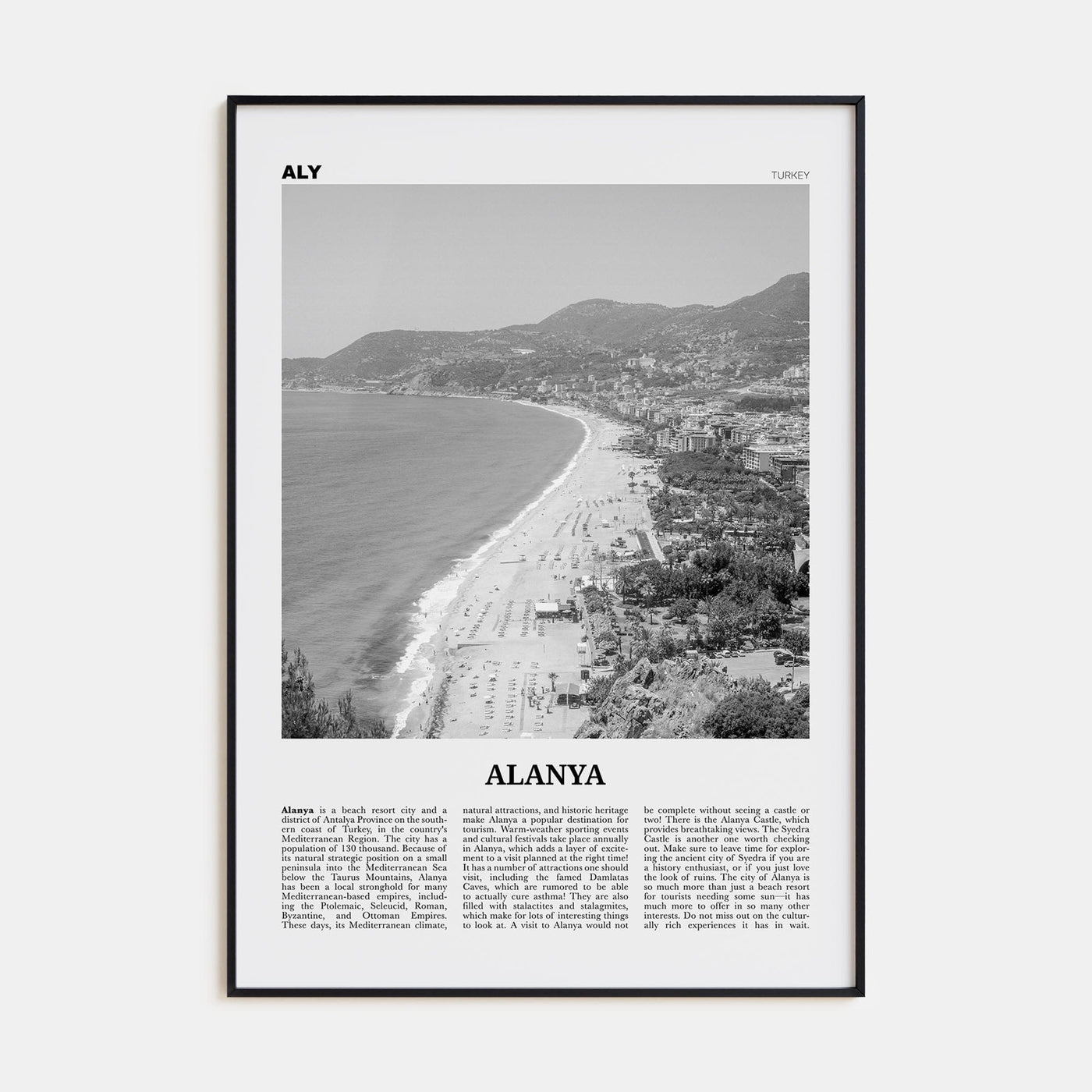 Alanya Poster None / 8x12 in Nbourhood Travel B&W Poster