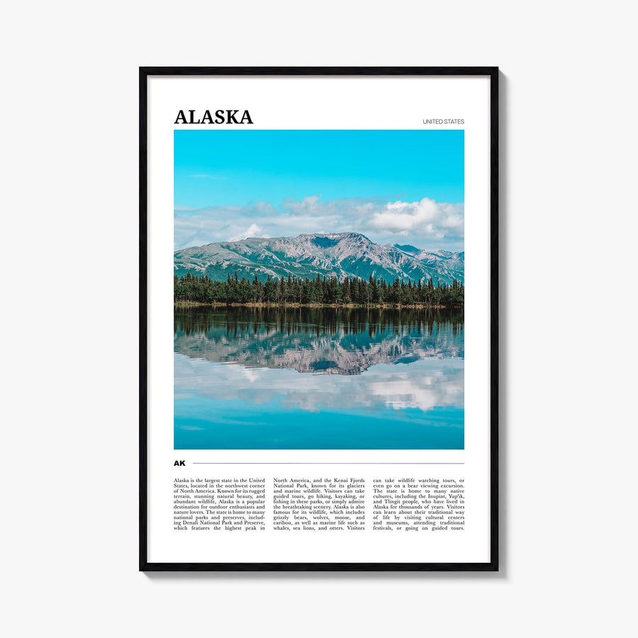Alaska no. 1 colorful travel poster of United States – vertical wall art, unframed print shown in interior mockup