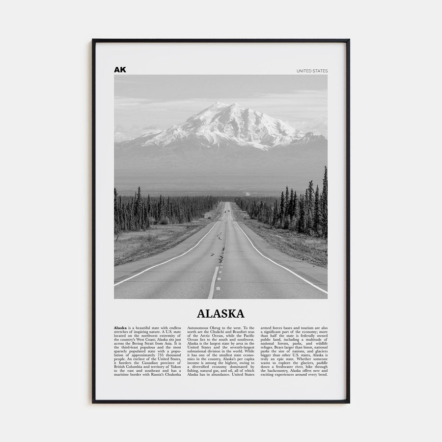 Alaska No 1 Poster None / 8x12 in Nbourhood Travel B&W Poster