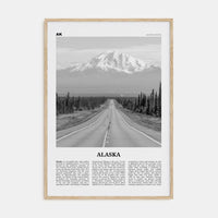 Alaska No 1 Poster Natural Wood / 8x12 in Nbourhood Travel B&W Poster