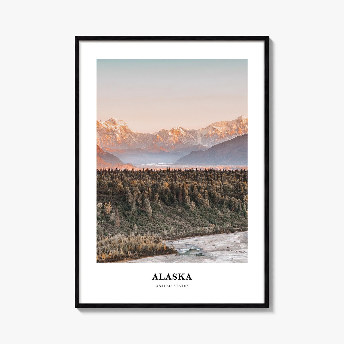 Alaska no. 2 colorful classic poster of United States – vertical wall art, unframed print shown in interior mockup