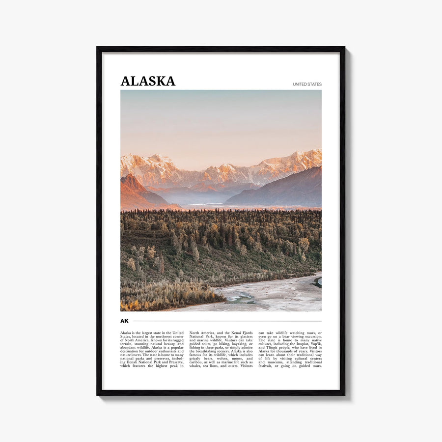 Alaska no. 2 colorful travel poster of United States – vertical wall art, unframed print shown in interior mockup