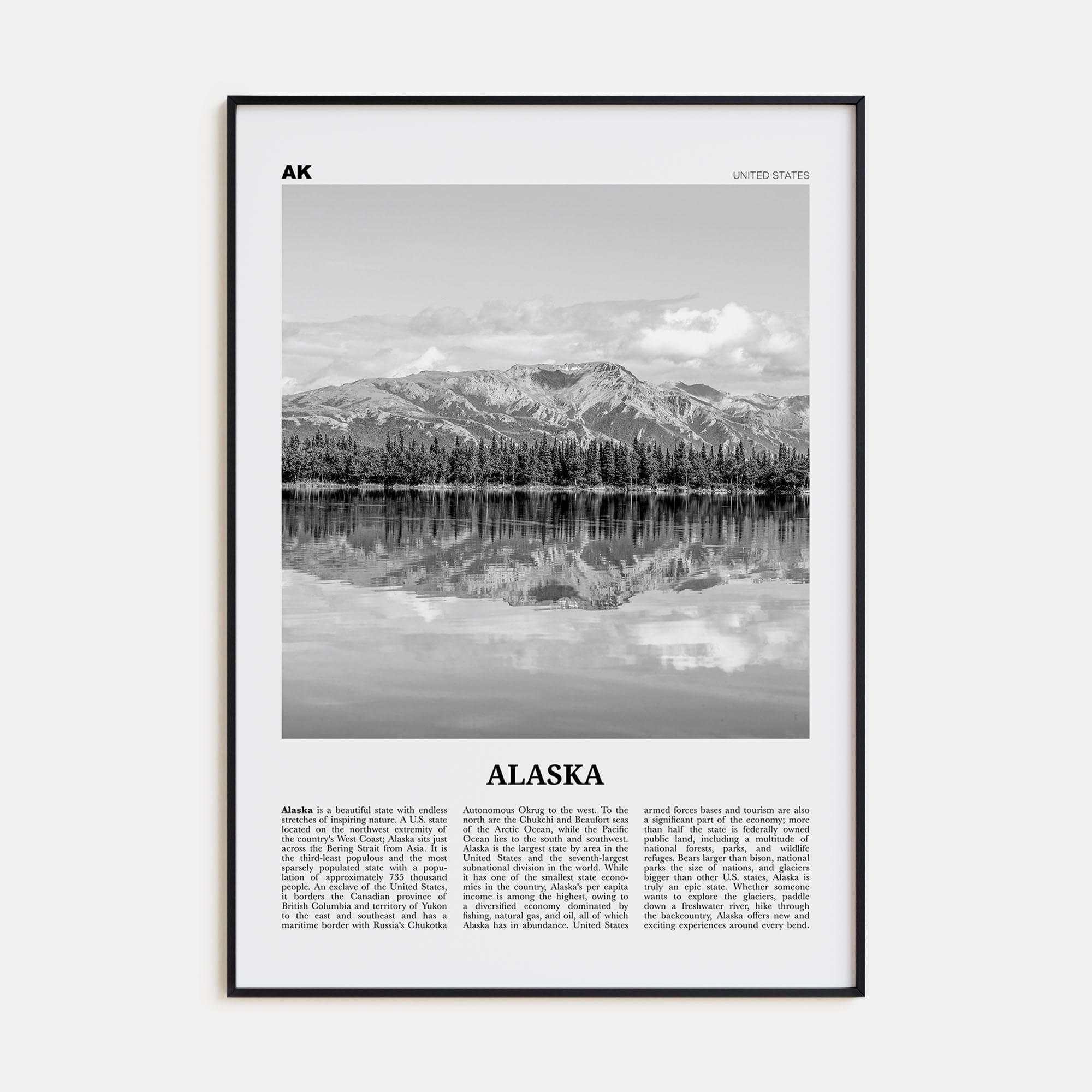 Alaska No 2 Poster None / 8x12 in Nbourhood Travel B&W Poster