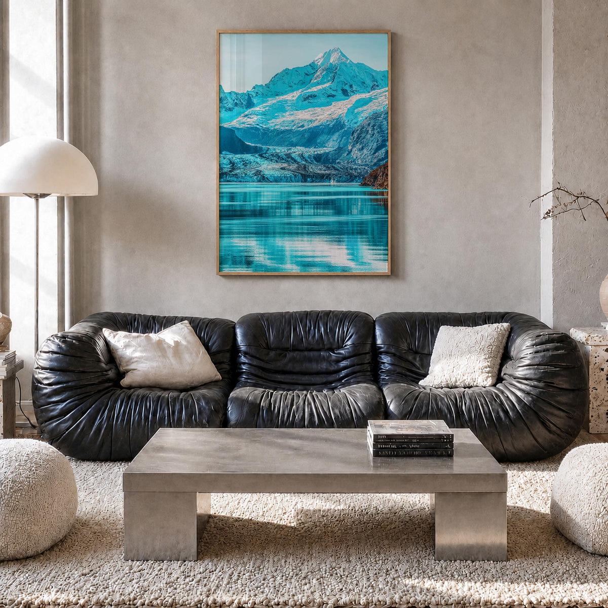 Alaska no. 3 colorful photo poster of United States – vertical wall art in natural wood frame, hanging on wall