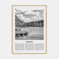 Albania No 1 Poster Natural Wood / 8x12 in Nbourhood Travel B&W Poster