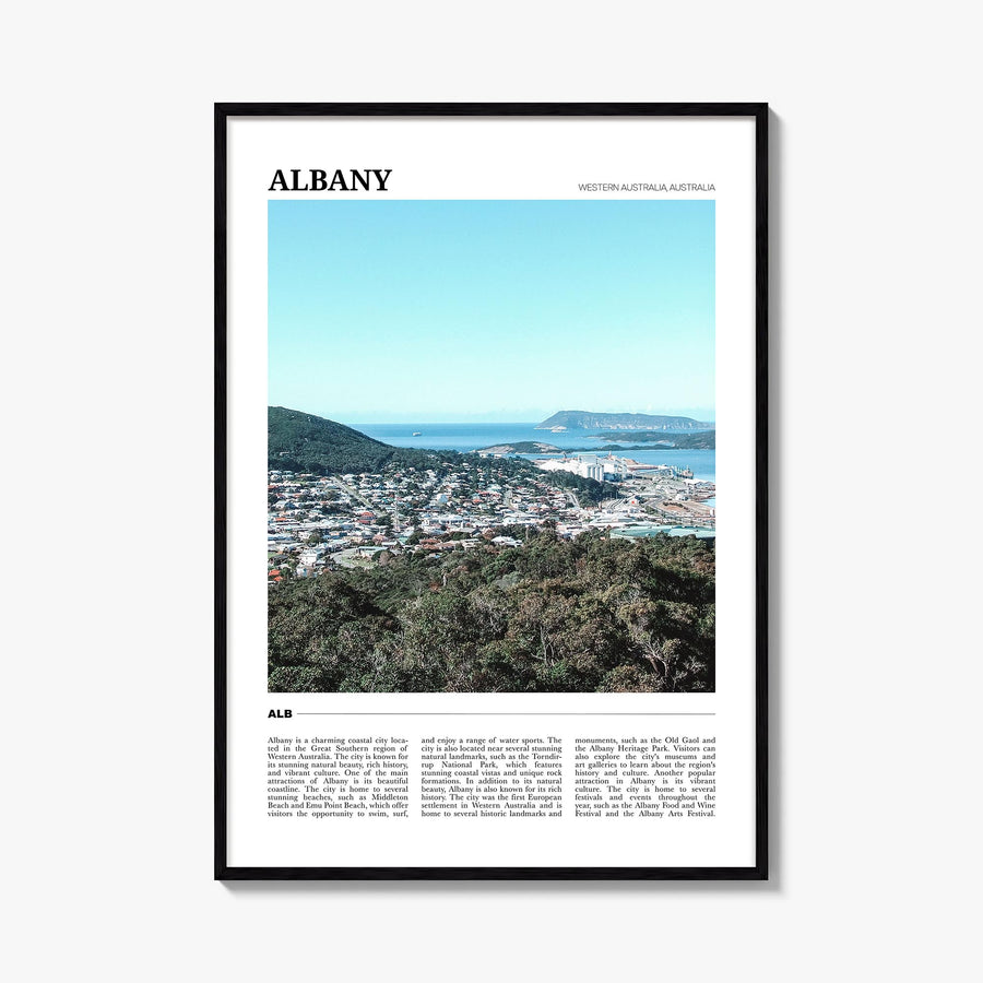 Albany, Australia colorful travel poster of Australia – vertical wall art, unframed print shown in interior mockup