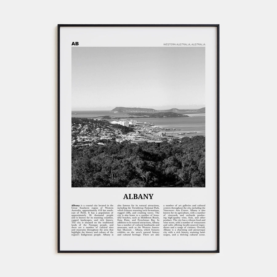 Albany, Australia Poster None / 8x12 in Nbourhood Travel B&W Poster