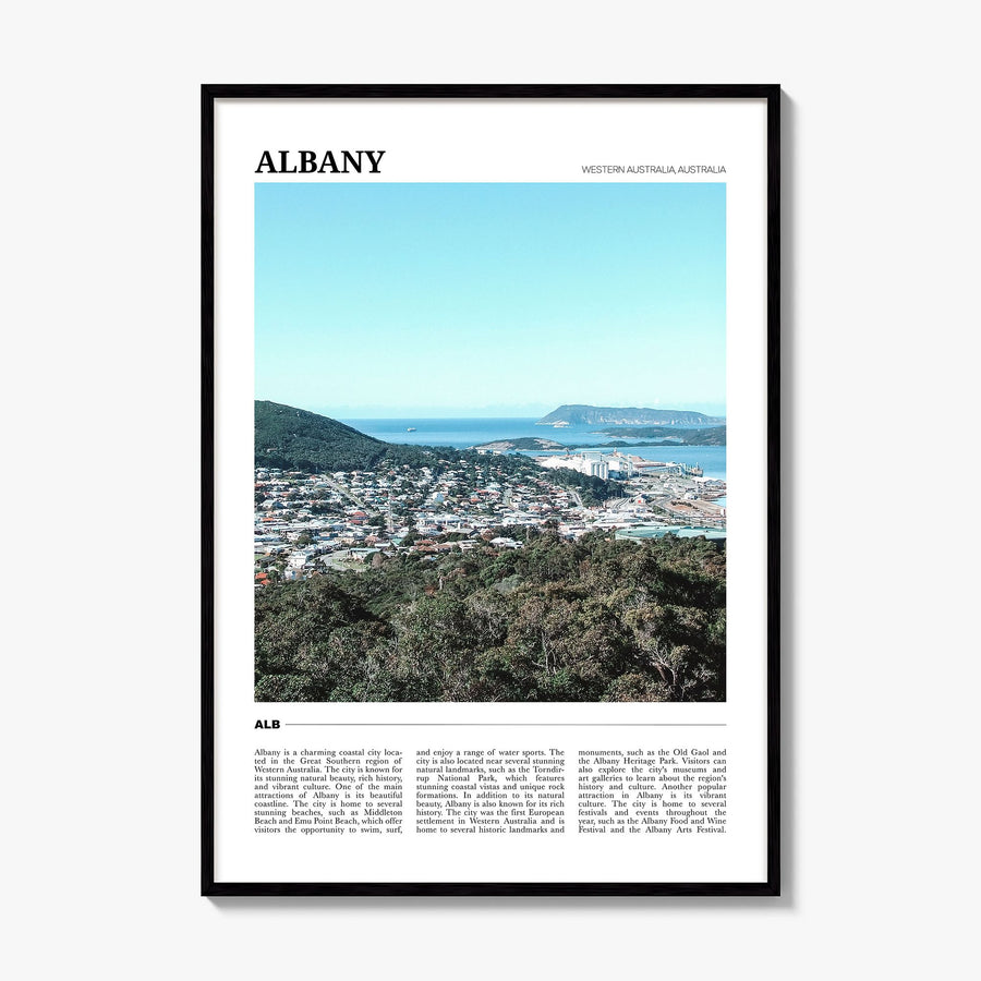 Albany, Australia Travel Poster, framed poster mockup
