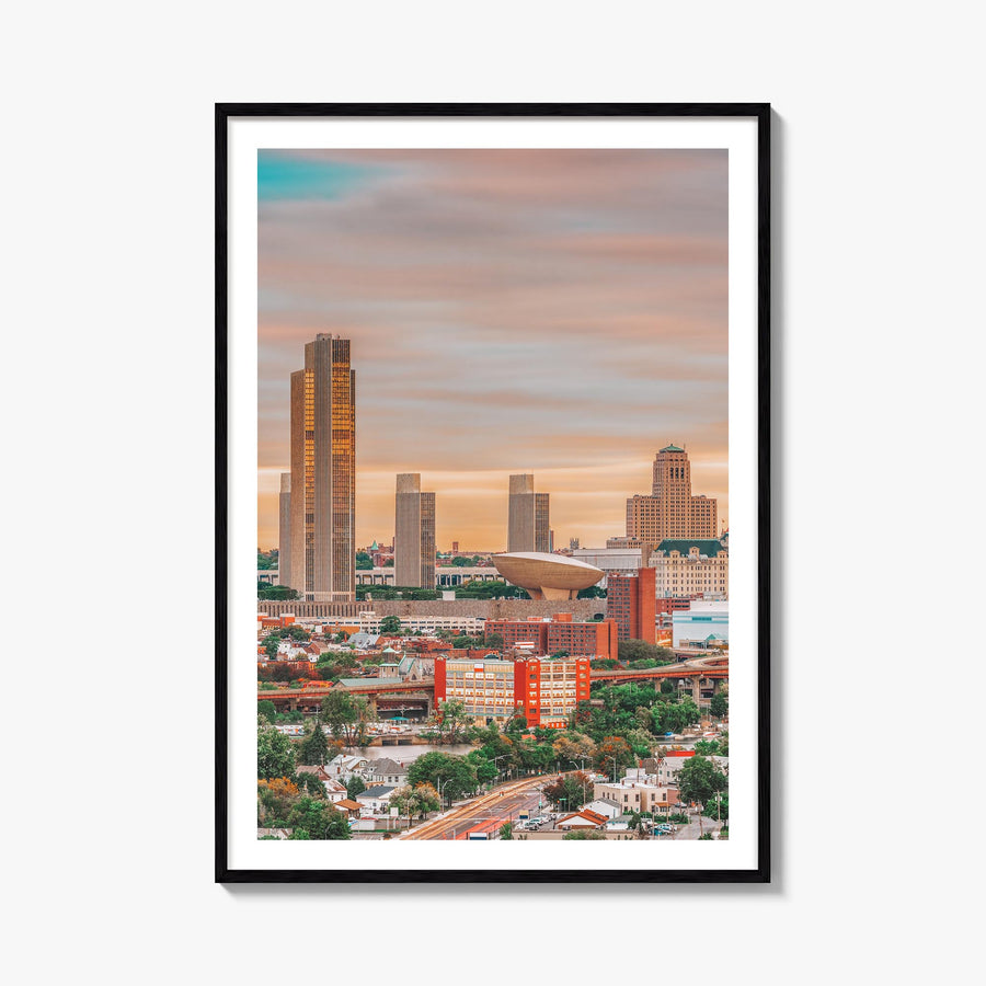 Albany, New York colorful photo poster of New York, USA – vertical wall art, unframed print shown in interior mockup
