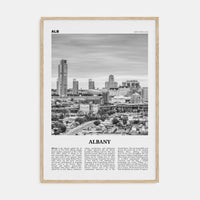 Albany, New York Poster Natural Wood / 8x12 in Nbourhood Travel B&W Poster