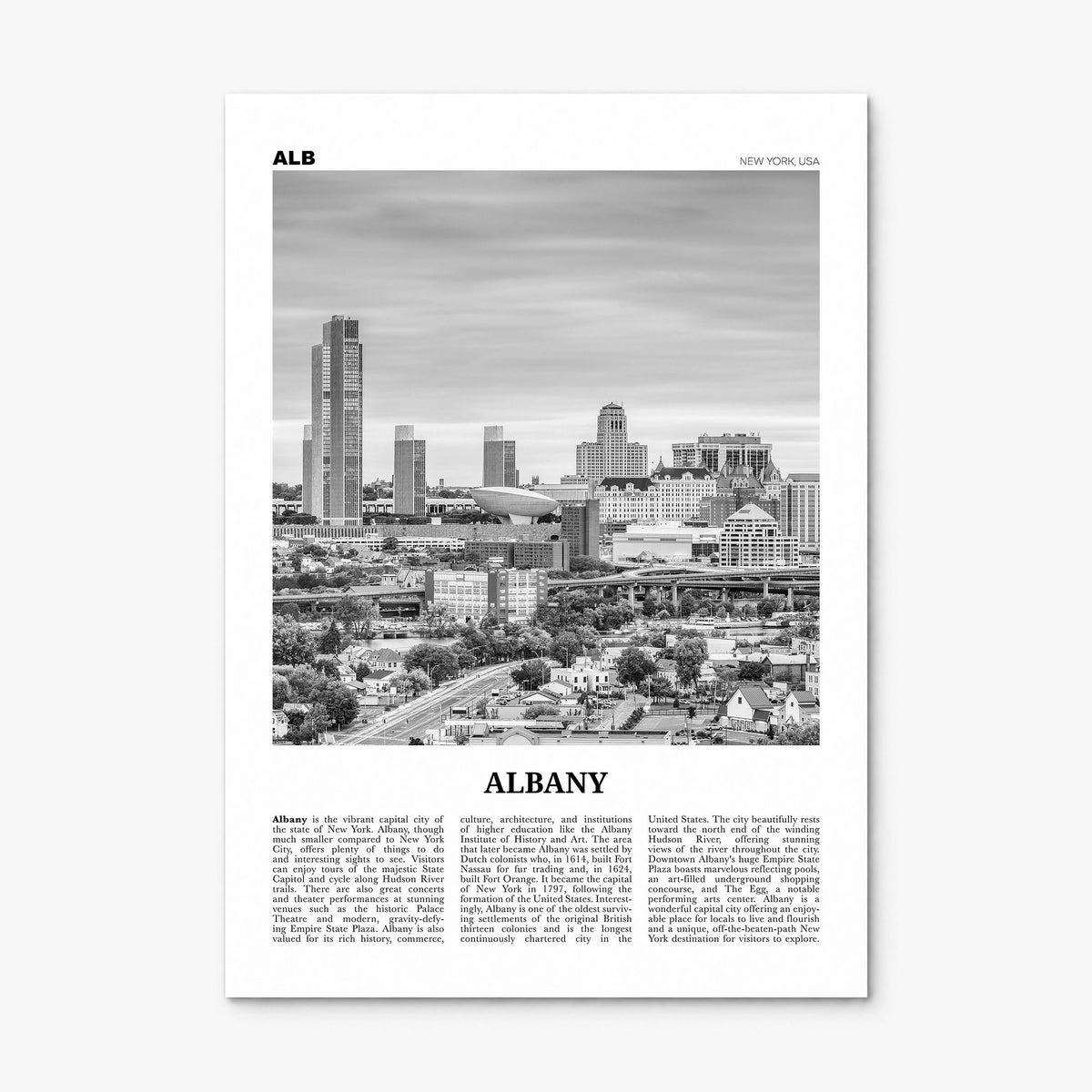 Albany, New York Newspaper Poster, print only (unframed)