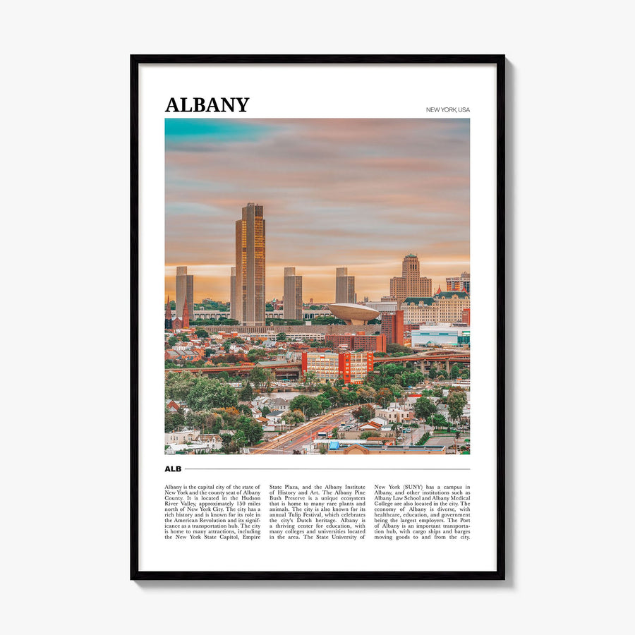 Albany, New York Travel Poster, framed poster mockup