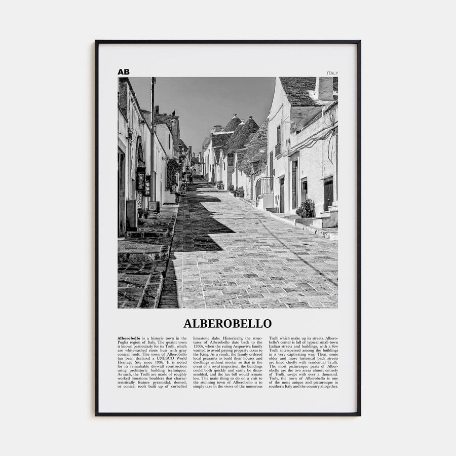 Alberobello Poster None / 8x12 in Nbourhood Travel B&W Poster