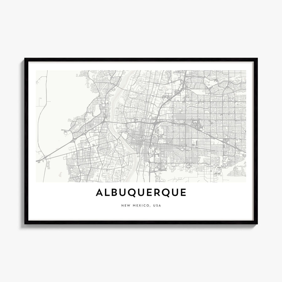 Albuquerque Map Poster, framed poster mockup
