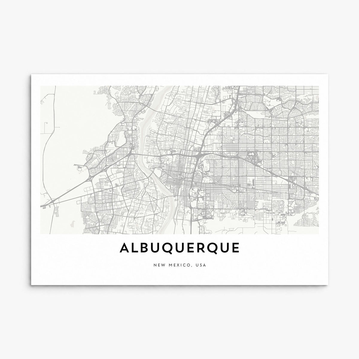 Albuquerque Map Poster, print only (unframed)
