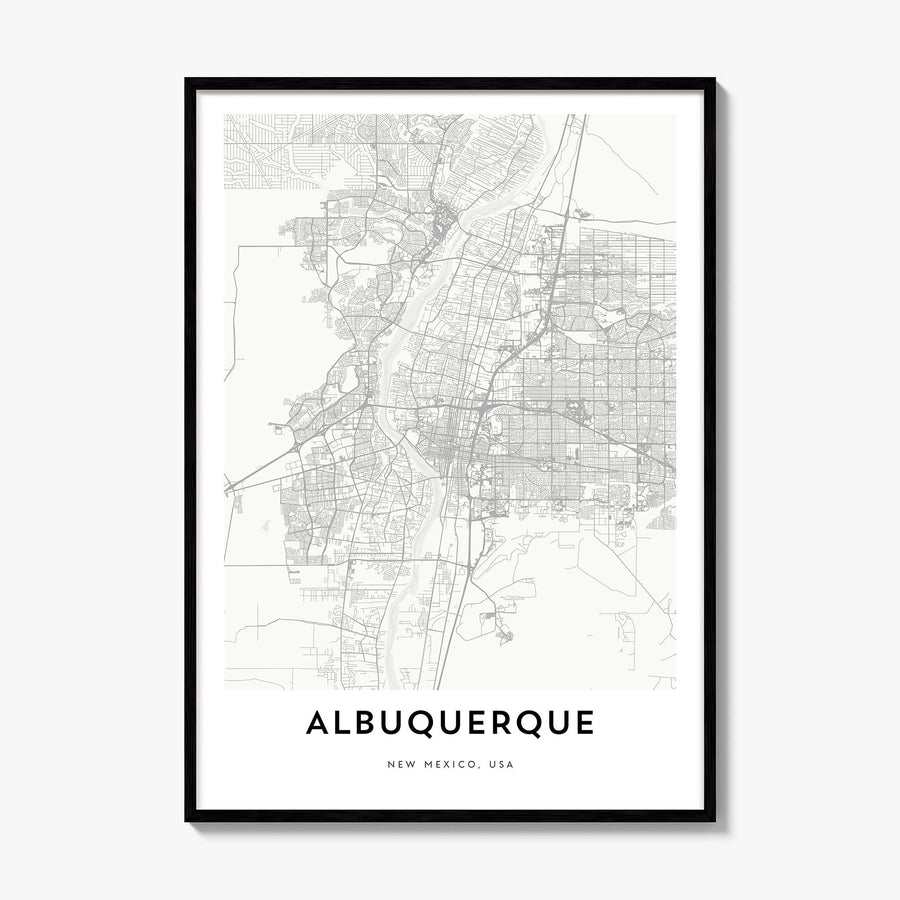 Albuquerque Map Poster, framed poster mockup