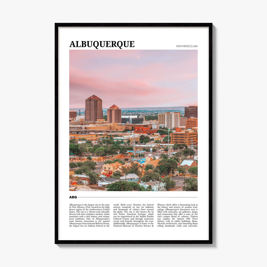 Albuquerque Travel Poster, framed poster mockup