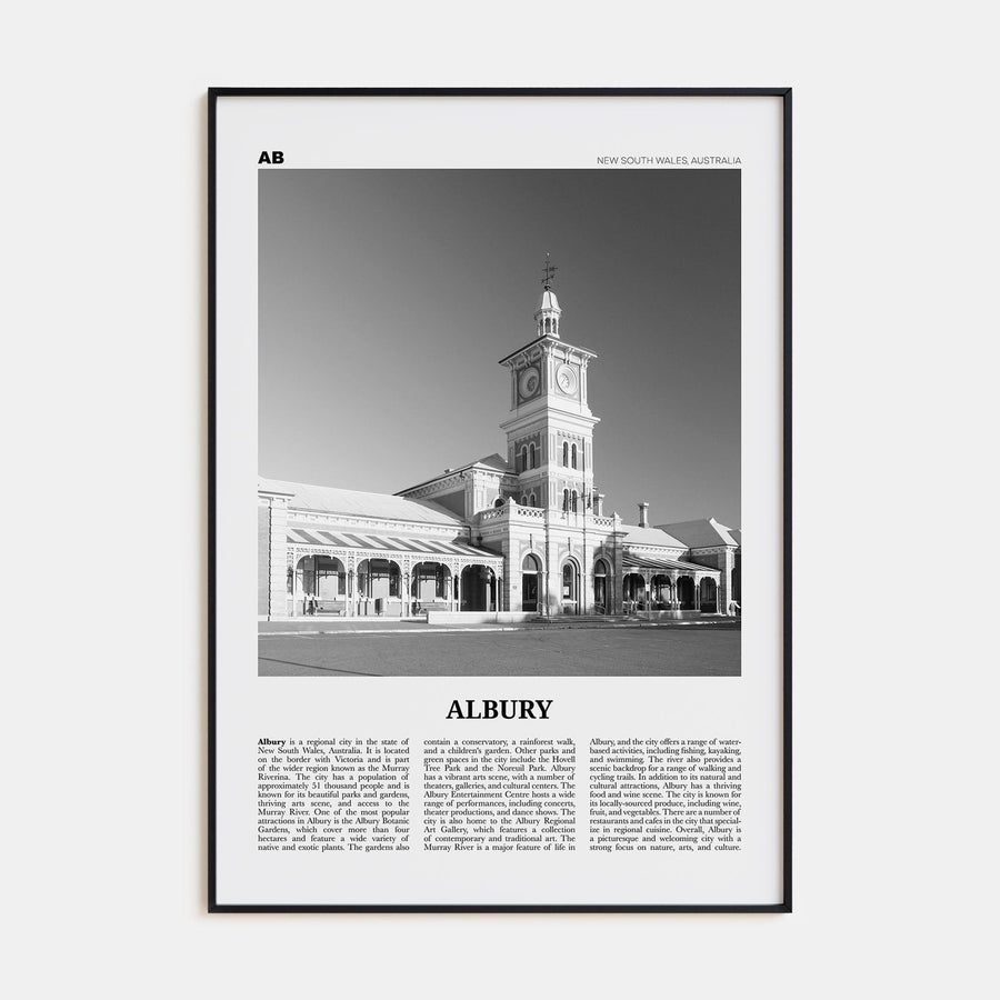 Albury Poster None / 8x12 in Nbourhood Travel B&W Poster